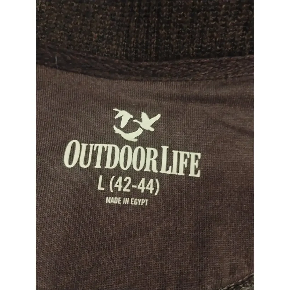 Outdoor Life Pullover Mens L Green Quarter Zip Long Sleeve
